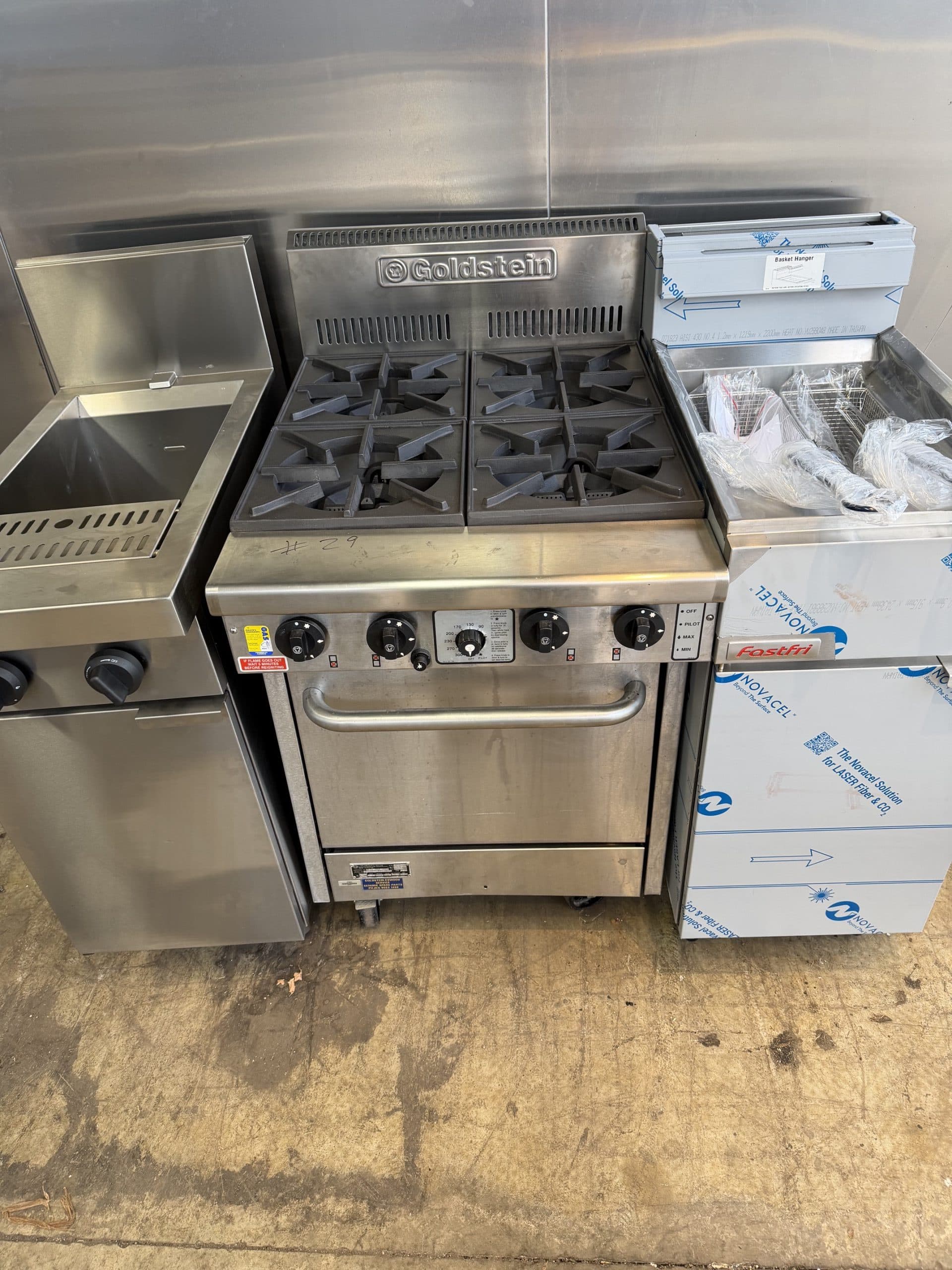 Goldstein Convection Oven Four Burner Range — refurbished commercial kitchen equipment